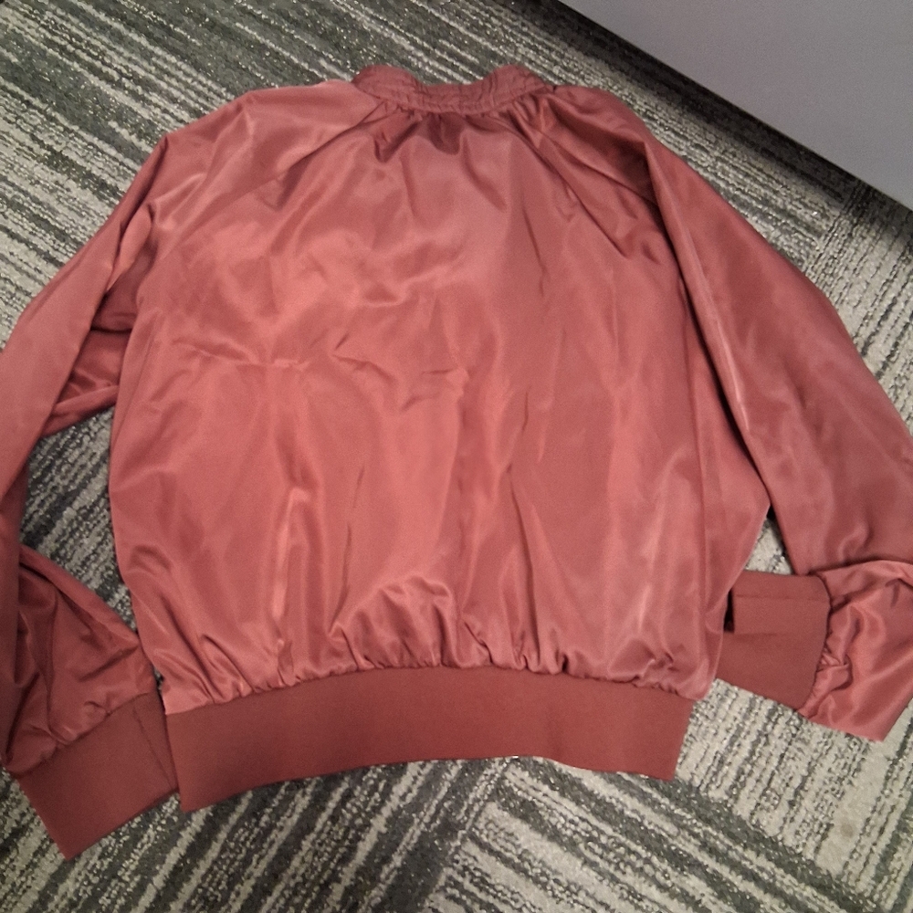Free People Maroon bomber jacket Size Medium - Picture 3 of 4